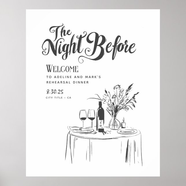 Dîner de répétition à main funky Affiche de bienve (Devant)