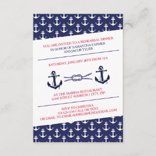 Dîner de répétition Anchors - Invitation 3X5