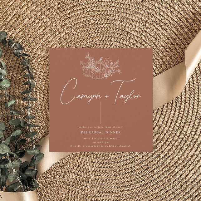 Dîner de répétition citrouille Mariage Invitation (Créateur téléchargé)