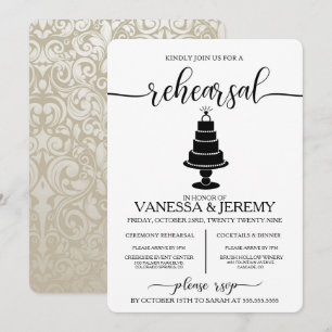 Dîner de répétition de gâteau mariage Invitation