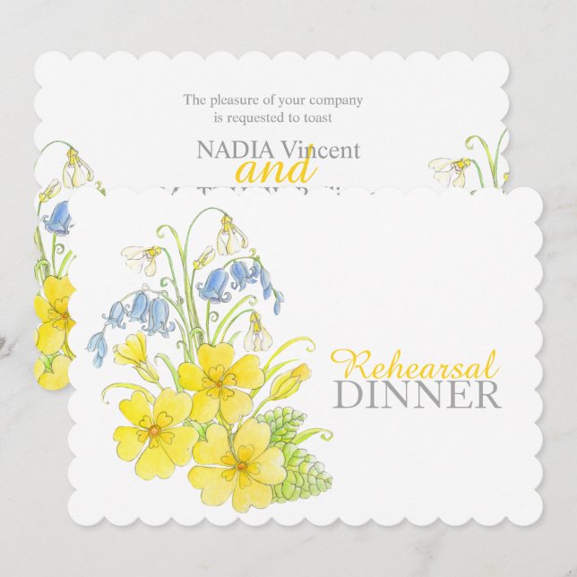 Dîner de répétition de printemps invitation (Devant / Derrière)