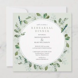 Dîner de répétition de verdure chic Invitation
