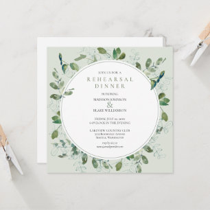 Dîner de répétition de verdure chic Invitation