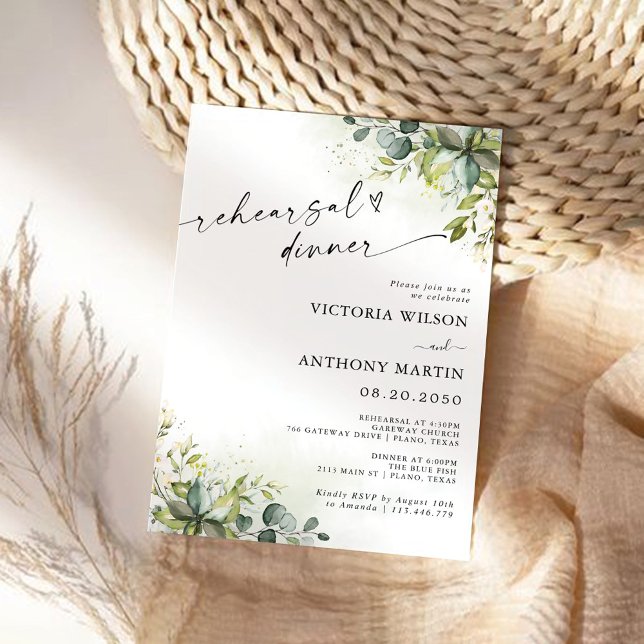 Dîner de répétition de verdure Invitation (Créateur téléchargé)