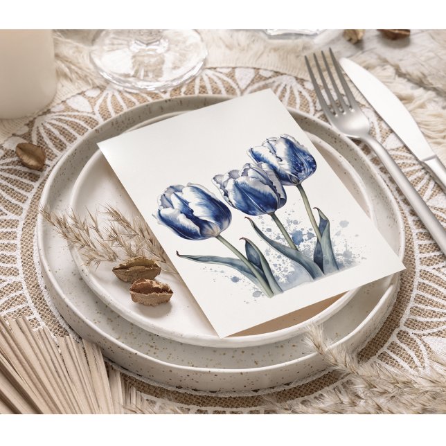 Dîner de répétition Delft Blue Tulip Invitation (Créateur téléchargé)
