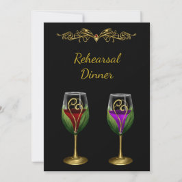 Dîner de répétition élégant Invitation avec vin