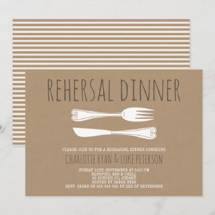 Dîner de répétition Faux Kraft Invitation