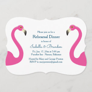 Dîner de répétition Flamant rose rose Invitation