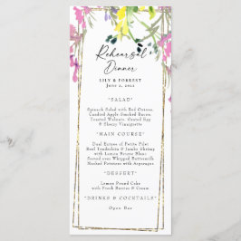 Dîner de répétition Fleur sauvage colorée Menu
