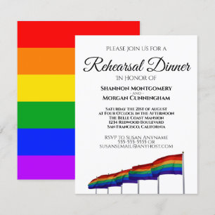 Dîner de répétition gay pride Mariage Invitation