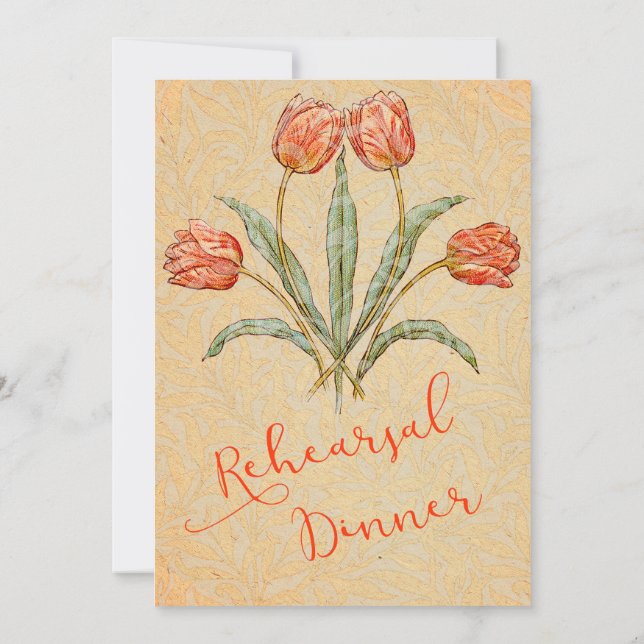 Dîner de répétition Invitation Fleur Vintage (Dos)