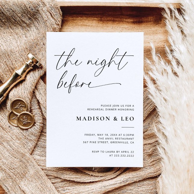 Dîner De Répétition Invitation La Nuit Avant (Créateur téléchargé)