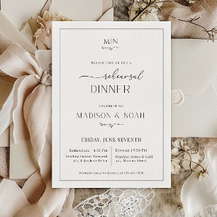 Dîner de répétition Invitation Monogramme, Mariage