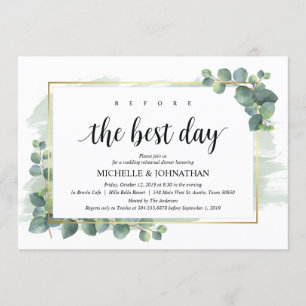 Dîner de répétition Mariage Eucalyptus Invitation