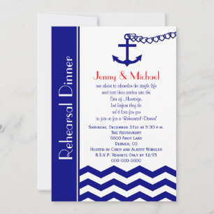 Dîner de répétition mariage Invitation Marine naut