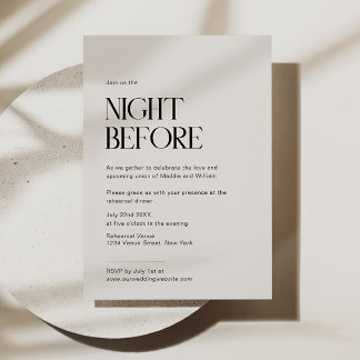 Dîner de répétition Mariage moderne Invitation à T