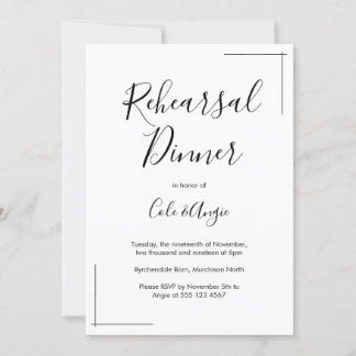 Dîner de répétition minimaliste Invitation