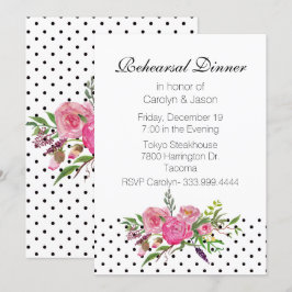 Dîner de répétition pois et pivoines Invitation