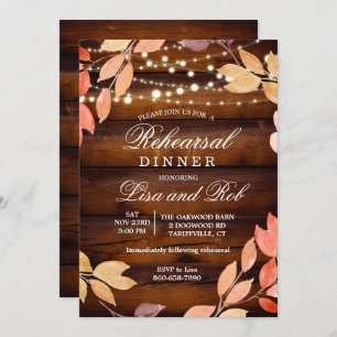 Dîner de répétition Rustic Fall Leaf Invitation