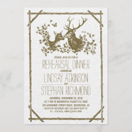 Dîner de répétition rustique invitations avec cerf