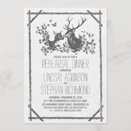 Dîner de répétition rustique invitations avec cerf