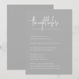 Dîner de répétition simple Dove Grey Invitation