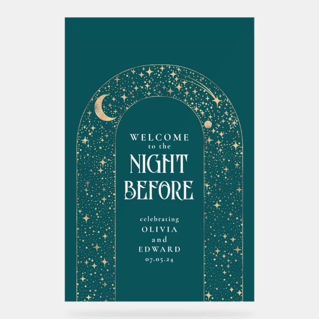 Dîner de répétition Turquoise céleste Bienvenue (Recto)