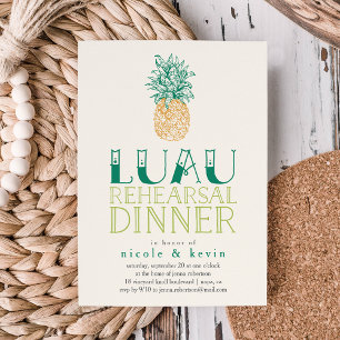 Dîner de répétition vintage Ananas Luau Invitation