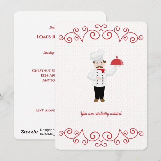 Dîner de retraite inspiré par le chef Invitation (Devant / Derrière)