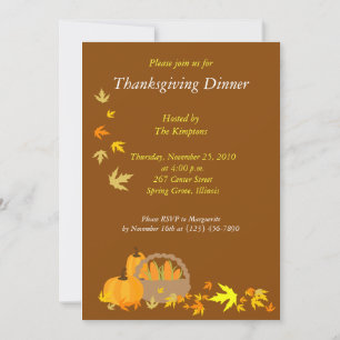 Dîner de Thanksgiving 5x7 Invitation à la récolte