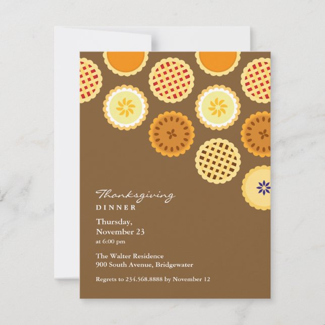 Dîner de thanksgiving et invitation plate de (Devant)
