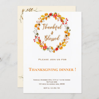 Dîner de Thanksgiving Invitation