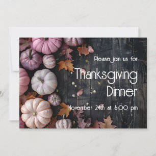 Dîner de Thanksgiving Invitation Rustique Citrouil
