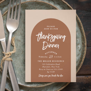 Dîner de Thanksgiving Moderne Arche   Invitation É