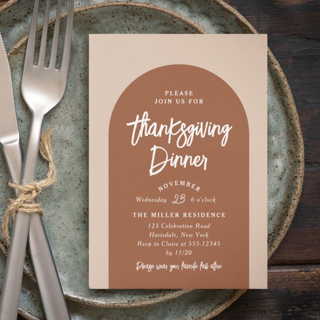 Dîner de Thanksgiving Moderne Arche | Invitation É (Créateur téléchargé)