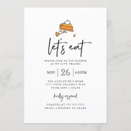 Dîner de Thanksgiving moderne Invitation