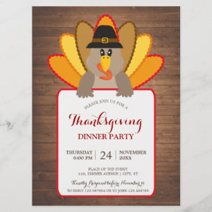 Dîner de Thanksgiving Party Turquie Invitation Car