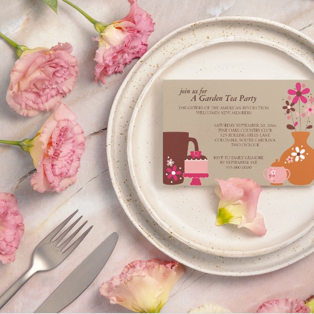 Dîner de thé du jardin Invitations (Créateur téléchargé)