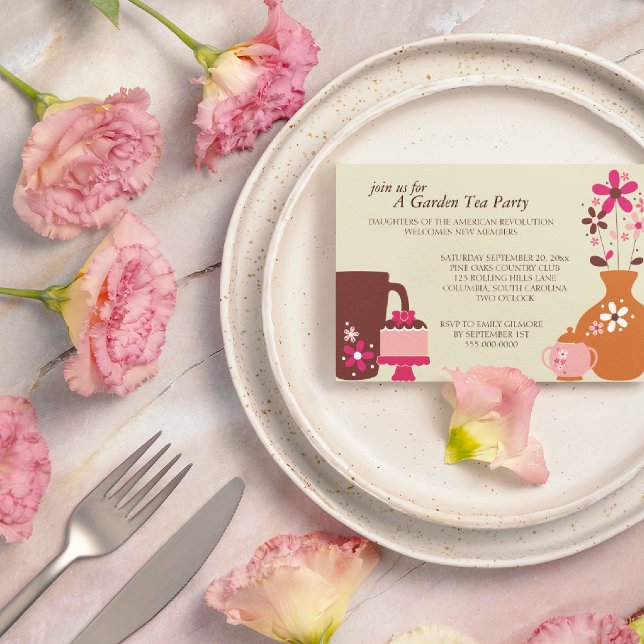 Dîner de thé du jardin Invitations (Créateur téléchargé)