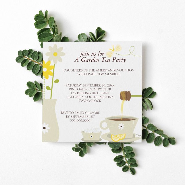 Dîner de thé du jardin Invitations (Créateur téléchargé)