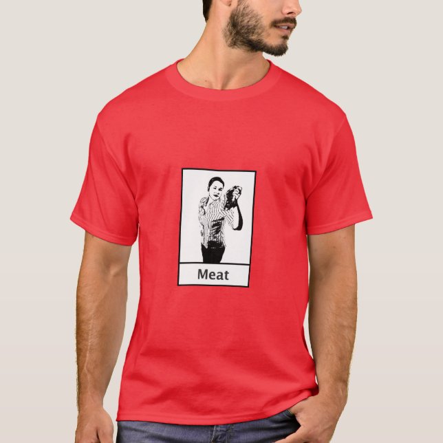 Dîner de viande par le T-shirt de mandrin (Devant)