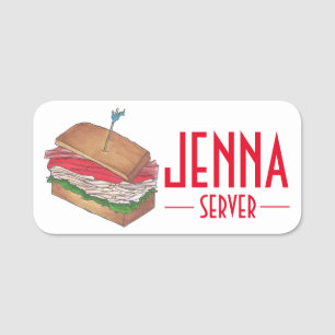 Diner Delicatessen Turkey Club Sandwich Deli Food Namensschild