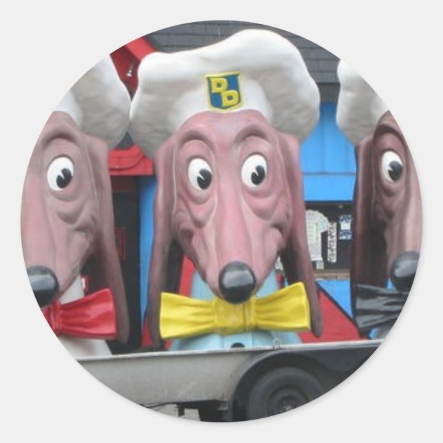 Diner Dogs Runder Aufkleber (Vorderseite)