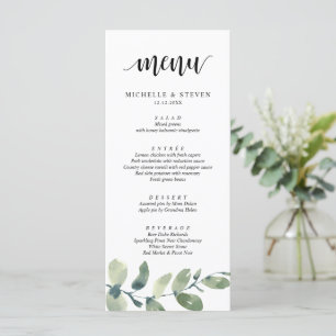 Dîner Eucalyptus Mariage Elopement Menu