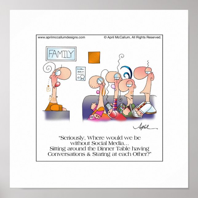 DÎNER FAMILIAL Affiche de dessin par April McCallu (Devant)