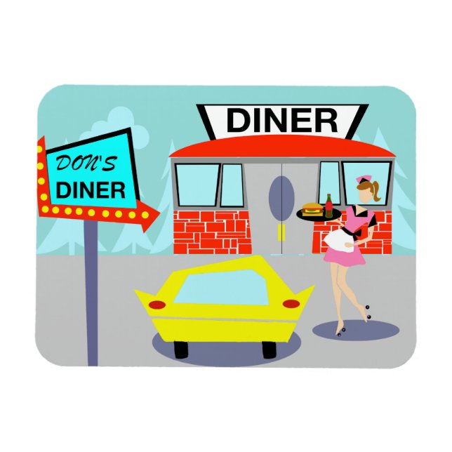 Diner Flexi Magnet der 50er Jahre (Horizontal)