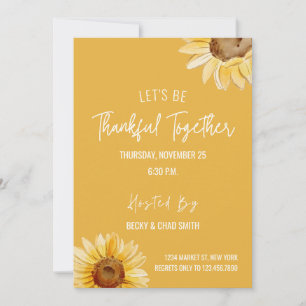Dîner floral Thanksgiving Invitation Tournesols
