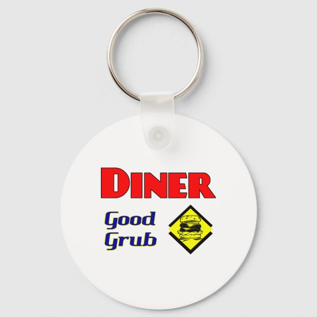 Diner Good Grub Hamburger Restaurant Art Schlüsselanhänger (Vorderseite)