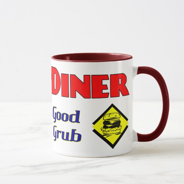Diner Good Grub Hamburger Restaurant Art Tasse (Rechts)