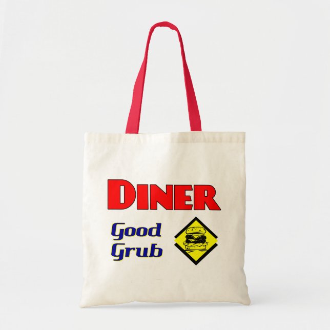 Diner Good Grub Hamburger Restaurant Art Tragetasche (Vorne)